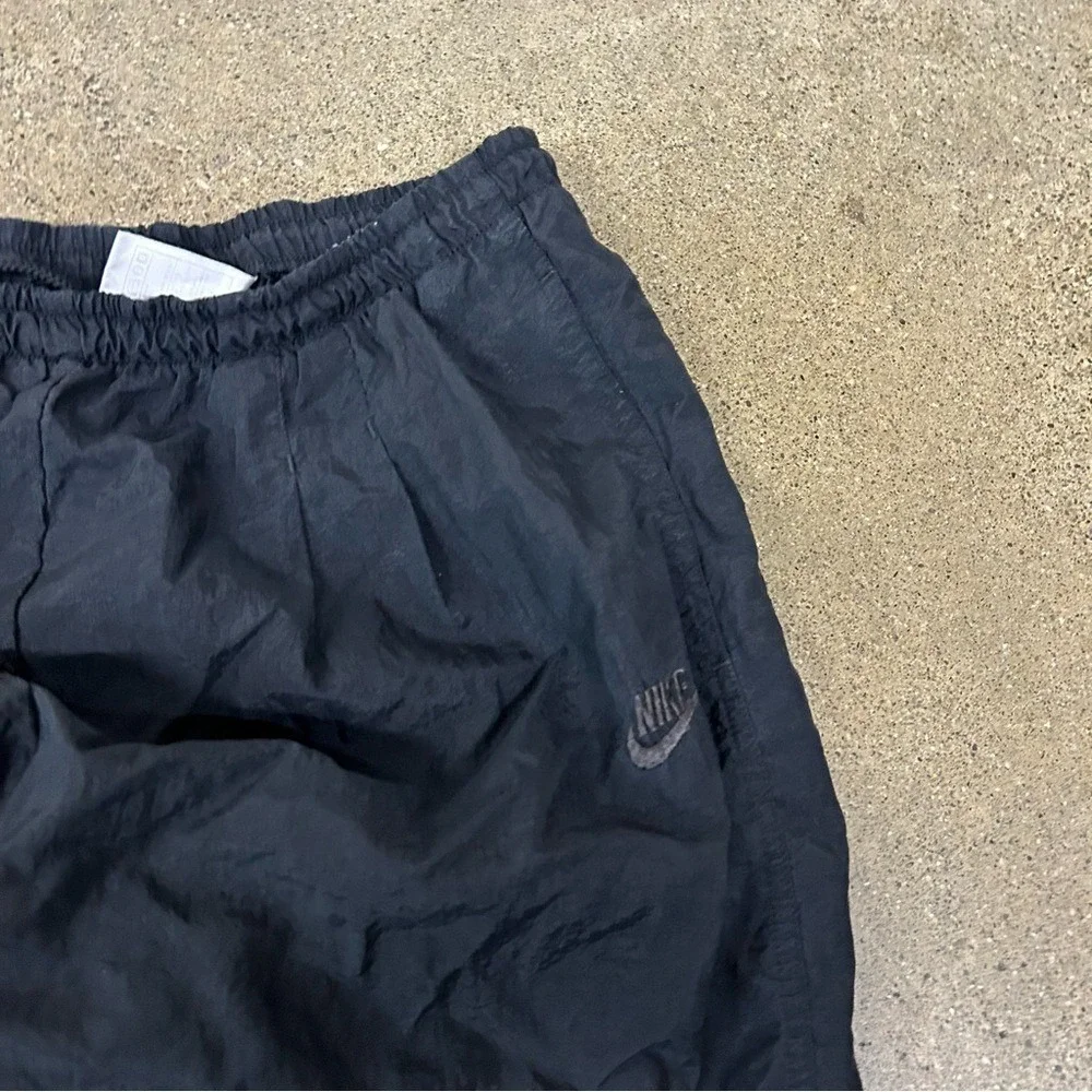 Vintage Nike Track Pants Mens Large Black 90s Nylon Cuffed Baggy Sweat Joggers